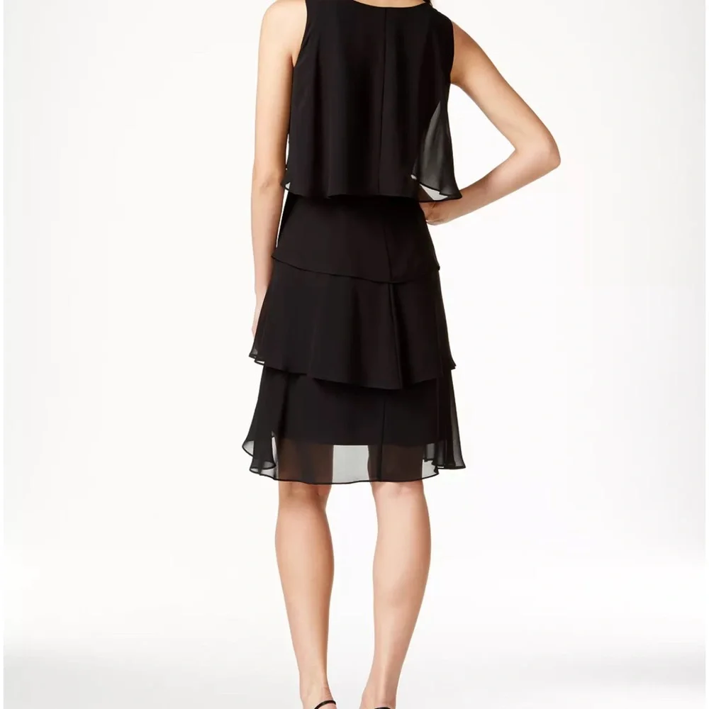 NWOT SLNY Tiered Chiffon Dress - Picture 3 of 11